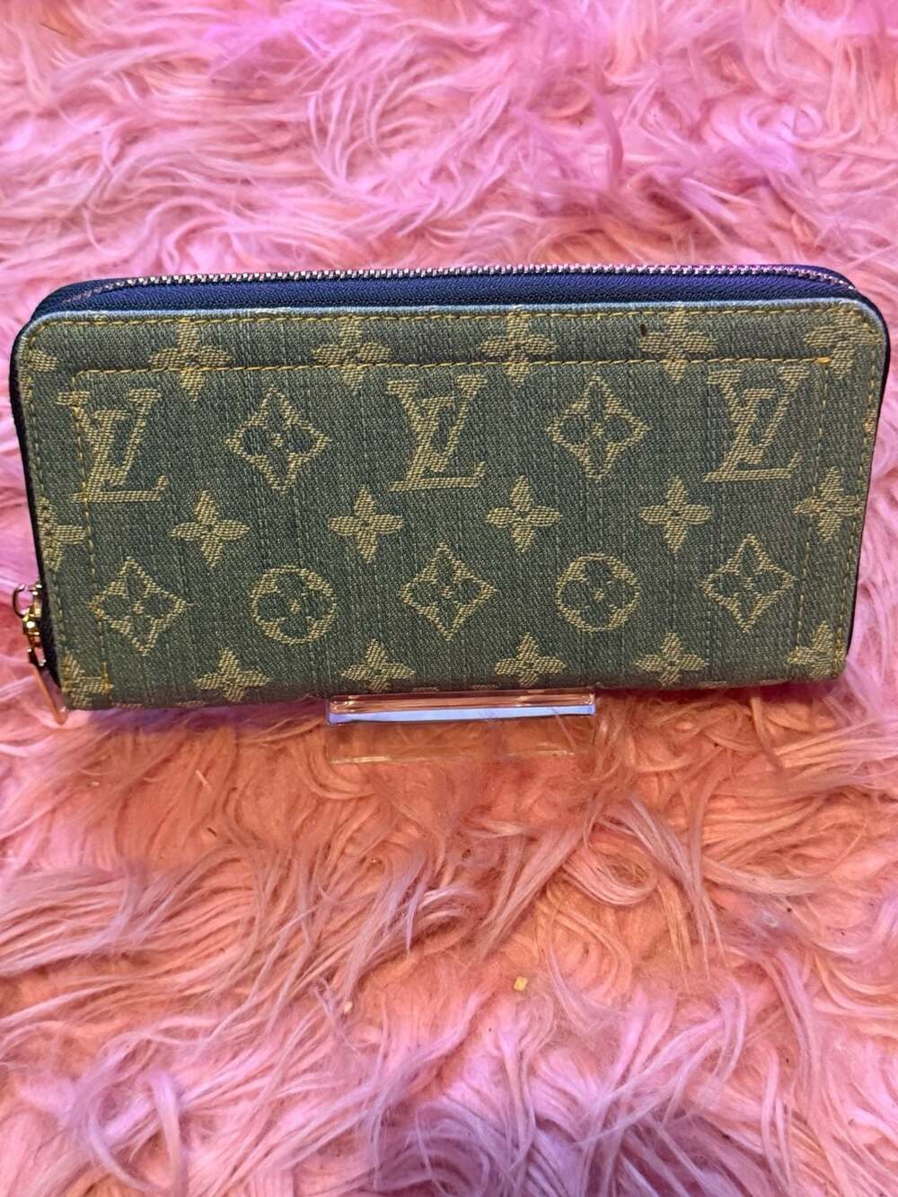 Unbranded fashion long wallet denim with design lots of pockets and card slots